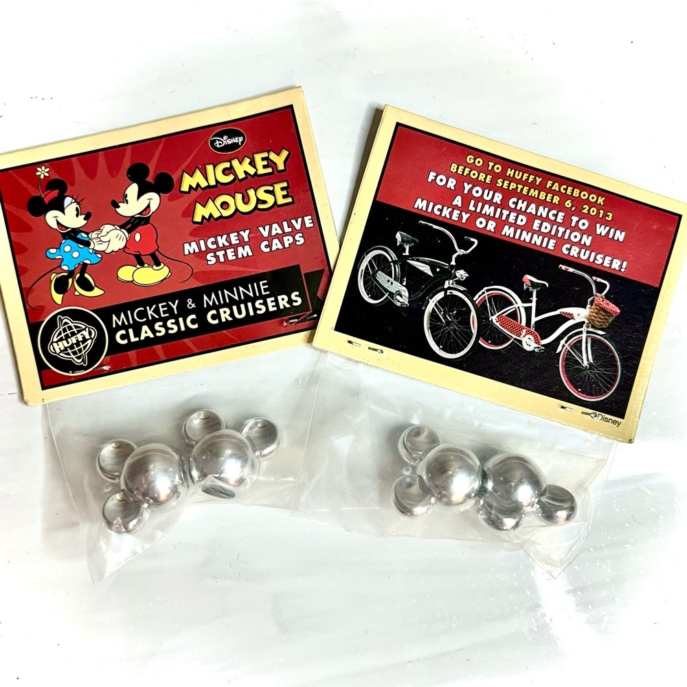NWT 🆕 Chrome Valve Stem Caps - 2 Sets Disney Mickey Mouse Ears